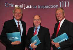 Dr Michael Maguire pictured with Ken Williams (left) and his successor as Inspector with HMIC, Bernard Hogan-Howe.